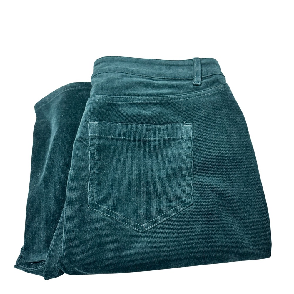 J.Jill Corduroy Pants Womens 12 (34x31) Bootcut Green High Rise Fall Winter
